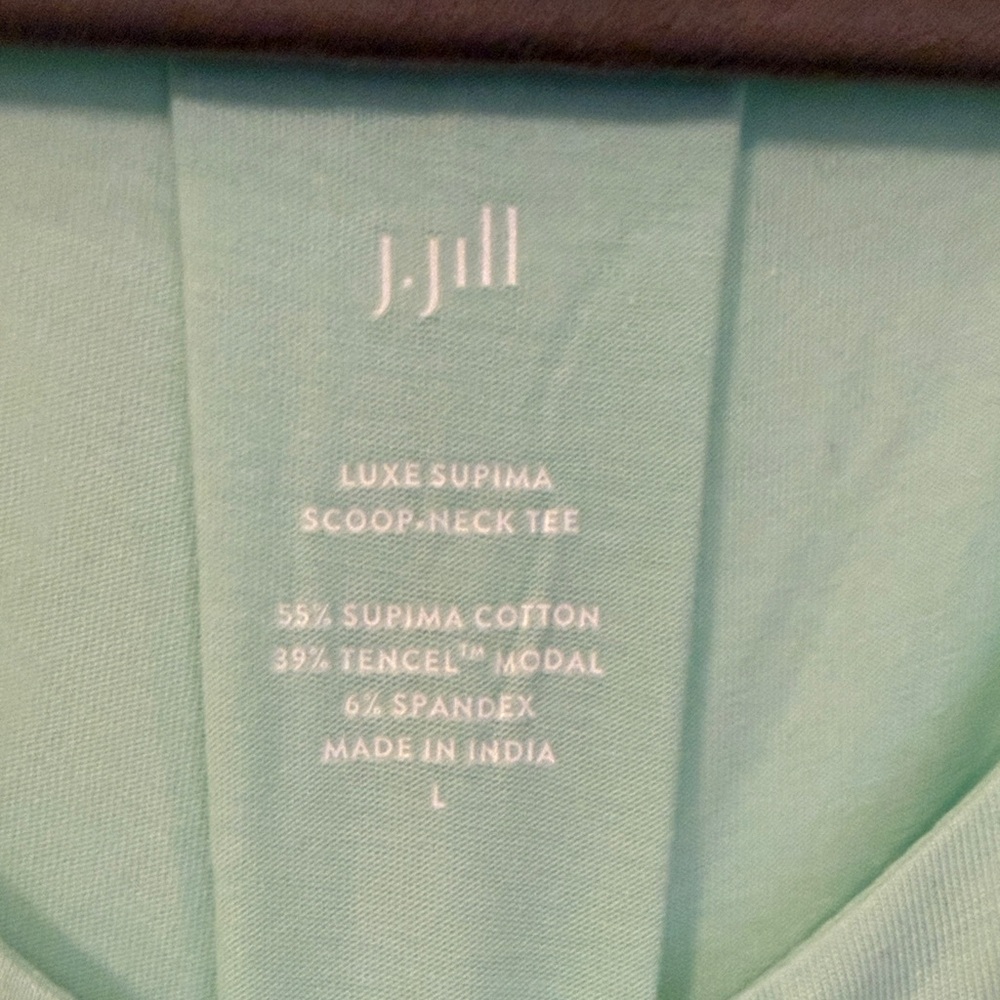 J. Jill Mint Green Short Sleeve Scoop Neck Tee - Picture 2 of 7